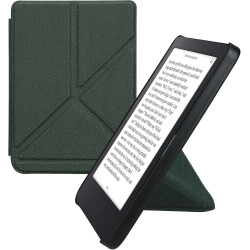 kwmobile Étui Compatible avec Kobo Clara 2E Coque - Étui à Rabat magnétique Tablette eReader Similicuir - Vert foncé