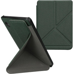 kwmobile Étui Compatible avec Kobo Clara 2E Coque - Étui à Rabat magnétique Tablette eReader Similicuir - Vert foncé