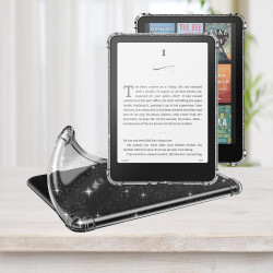 Vovipo coque con poudre flash transparente pour 7" kindle paperblanc/paperblanc signature edition (12ème génération, 2024), coqu