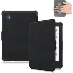 Housse Coque Ultra Fine pour Kobo Clara Colour/2E/BW - Étui Automatique Veille/Réveil avec Dragonne, Noir