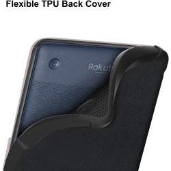 Housse Coque Ultra Fine pour Kobo Clara Colour/2E/BW - Étui Automatique Veille/Réveil avec Dragonne, Noir