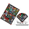 Ultra Fine Automatique Veille/Réveil Housse Coque pour Kobo Clara Colour/Kobo Clara 2E/Kobo Clara BW Étui avec Dragonne,Graffiti