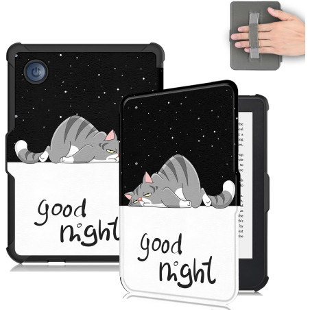 Ultra Fine Automatique Veille/Réveil Housse Coque pour Kobo Clara Colour Étui avec Dragonne,Le Chat