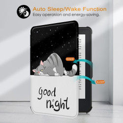 Ultra Fine Automatique Veille/Réveil Housse Coque pour Kobo Clara Colour Étui avec Dragonne,Le Chat