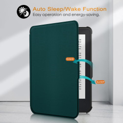 Ultra Fine Automatique Veille/Réveil Housse Coque pour Kobo Clara Colour/Kobo Clara 2E/Kobo Clara BW Étui avec Dragonne,Vert