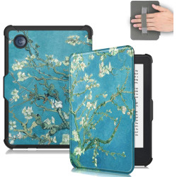 Ultra Fine Automatique Veille/Réveil Housse Coque pour Kobo Clara Colour/Kobo Clara 2E/Kobo Clara BW Étui avec Dragonne,Fleurs