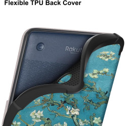 Ultra Fine Automatique Veille/Réveil Housse Coque pour Kobo Clara Colour/Kobo Clara 2E/Kobo Clara BW Étui avec Dragonne,Fleurs