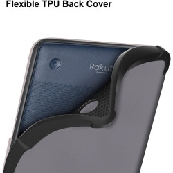 Housse Coque Ultra Fine pour Kobo Clara Colour/2E/BW - Étui Automatique Veille/Réveil avec Dragonne, Gris