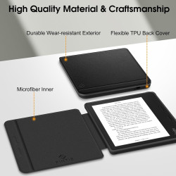 FINTIE Étui Compatible avec 7" Kobo Libra Colour 2024 / Kobo Libra 2 2021 (Modèle: N428 / N418), Housse Fine Légère Coque Arrièr