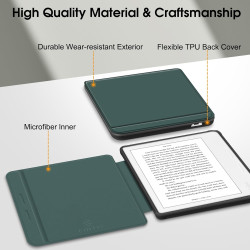 FINTIE Étui Compatible avec 7" Kobo Libra Colour 2024 / Kobo Libra 2 2021 (Modèle: N428 / N418), Housse Fine Légère Coque Arrièr