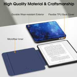 FINTIE Étui Compatible avec 7" Kobo Libra Colour 2024 / Kobo Libra 2 2021 (Modèle: N428 / N418), Housse Fine Légère Coque Arrièr