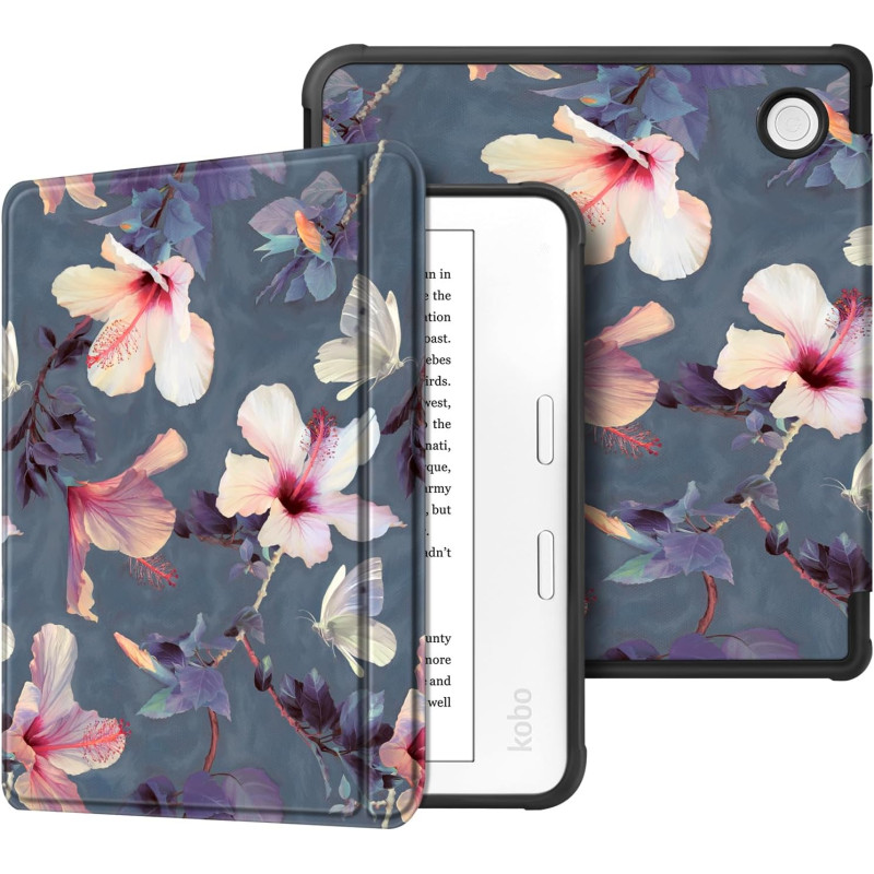 FINTIE Étui Compatible avec 7" Kobo Libra Colour 2024 / Kobo Libra 2 2021 (Modèle: N428 / N418), Housse Fine Légère Coque Arrièr