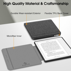 FINTIE Étui Compatible avec 7" Kobo Libra Colour 2024 / Kobo Libra 2 2021 (Modèle: N428 / N418), Housse Fine Légère Coque Arrièr