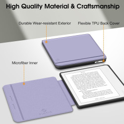 FINTIE Étui Compatible avec 7" Kobo Libra Colour 2024 / Kobo Libra 2 2021 (Modèle: N428 / N418), Housse Fine Légère Coque Arrièr
