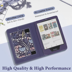 MoKo Étui pour Tolino Shine Color/Shine 5(2024)/4(2022) et Kobo Clara Colour/BW/2E 6", Coque Fine en PU avec Mise en Veille/Réve