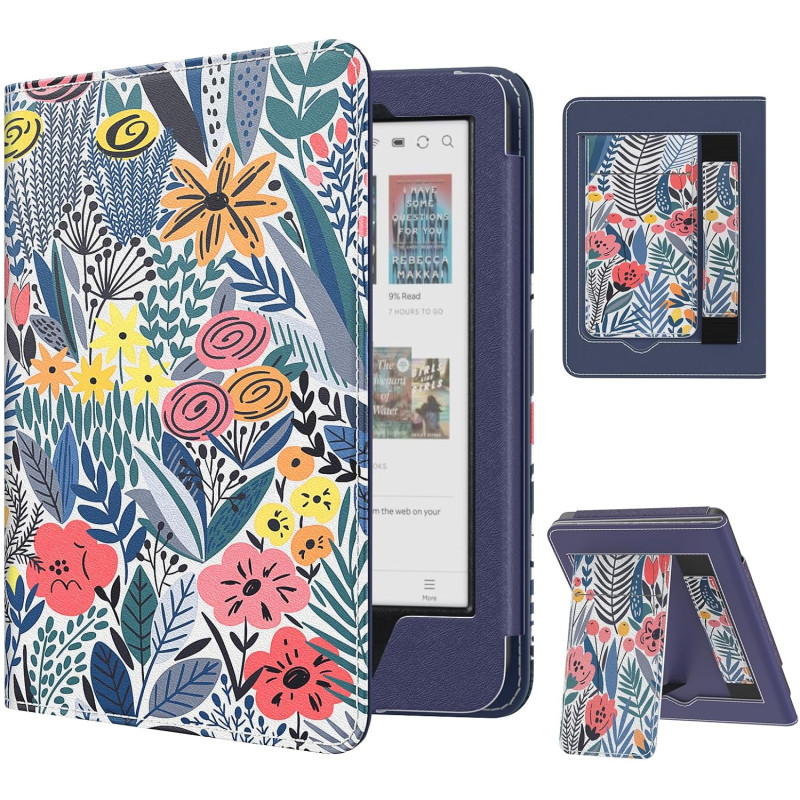 MoKo Étui pour Tolino Shine Color/Shine 5(2024)/4(2022) et Kobo Clara Colour/BW/2E 6",Coque Fine en PU avec Mise en Veille/Révei