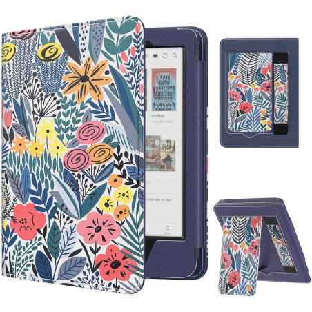 MoKo Étui pour Tolino Shine Color/Shine 5(2024)/4(2022) et Kobo Clara Colour/BW/2E 6",Coque Fine en PU avec Mise en Veille/Révei