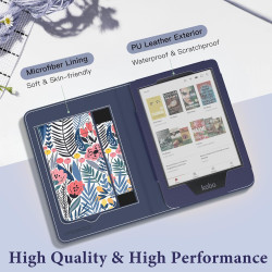MoKo Étui pour Tolino Shine Color/Shine 5(2024)/4(2022) et Kobo Clara Colour/BW/2E 6",Coque Fine en PU avec Mise en Veille/Révei