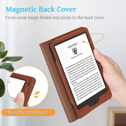 FINTIE Étui pour 6" Kindle (11e Génération, Modèle 2024/2022), Coque Fixation à Béquille Housse avec Fente pour Carte et Dragonn