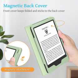 FINTIE Étui pour 6" Kindle (11e Génération, Modèle 2024/2022), Coque Fixation à Béquille Housse avec Fente pour Carte et Dragonn