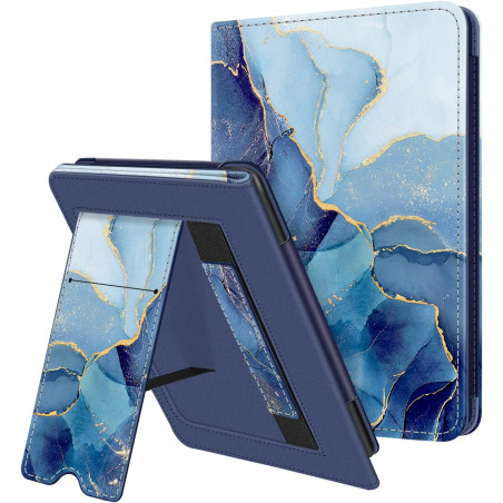 FINTIE Étui pour 6" Kindle (11e Génération, Modèle 2024/2022), Coque Fixation à Béquille Housse avec Fente pour Carte et Dragonn