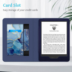 FINTIE Étui pour 6" Kindle (11e Génération, Modèle 2024/2022), Coque Fixation à Béquille Housse avec Fente pour Carte et Dragonn