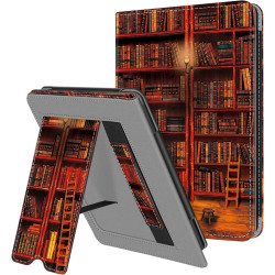 FINTIE Étui pour 6" Kindle (11e Génération, Modèle 2024/2022), Coque Fixation à Béquille Housse avec Fente pour Carte et Dragonn
