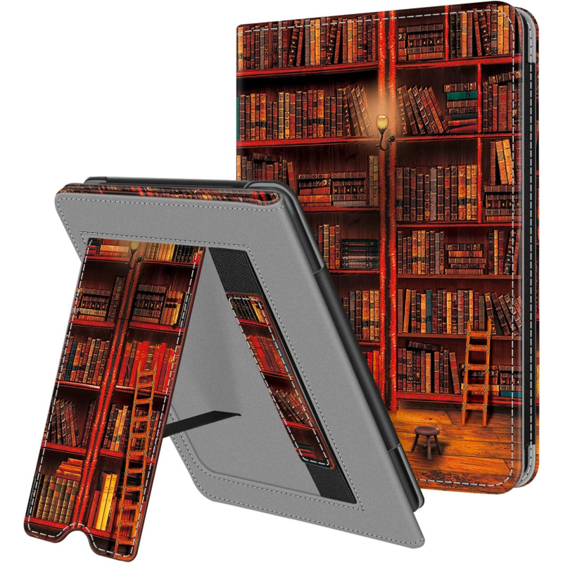 FINTIE Étui pour 6" Kindle (11e Génération, Modèle 2024/2022), Coque Fixation à Béquille Housse avec Fente pour Carte et Dragonn