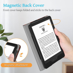 FINTIE Étui pour 6" Kindle (11e Génération, Modèle 2024/2022), Coque Fixation à Béquille Housse avec Fente pour Carte et Dragonn