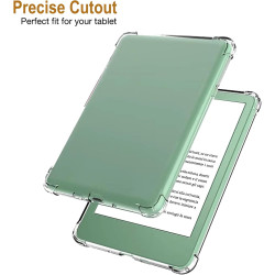 Coque pour Kindle 2024/2022 + [2 Pièces] Verre Trempé, [Antichoc] Souple Silicone Transparente Protection Étui, Ultra Mince [Ant