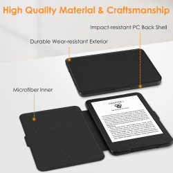 FINTIE Étui pour 6" Kindle (11e Génération, Modèle 2024/2022), Coque Fine et Légère, Housse Fermeture Magnétique Réveil/Veille A