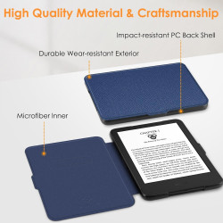 FINTIE Étui pour 6" Kindle (11e Génération, Modèle 2024/2022), Coque Fine et Légère, Housse Fermeture Magnétique Réveil/Veille A