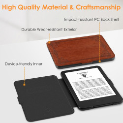 FINTIE Étui pour 6" Kindle (11e Génération, Modèle 2024/2022), Coque Fine et Légère, Housse Fermeture Magnétique Réveil/Veille A
