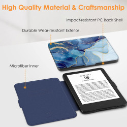 FINTIE Étui pour 6" Kindle (11e Génération, Modèle 2024/2022), Coque Fine et Légère, Housse Fermeture Magnétique Réveil/Veille A