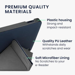 kwmobile Étui Compatible avec Kobo Libra 2 Coque - Étui à Rabat magnétique Tablette eReader Similicuir - Bleu foncé
