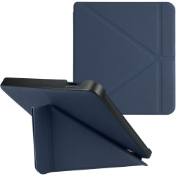 kwmobile Étui Compatible avec Kobo Libra 2 Coque - Étui à Rabat magnétique Tablette eReader Similicuir - Bleu foncé
