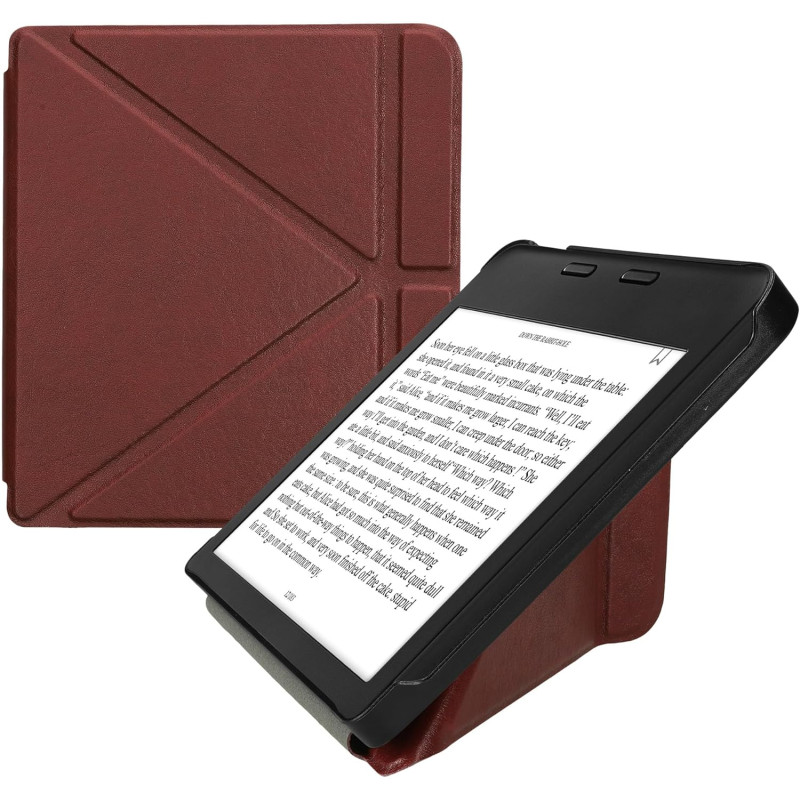 kwmobile Étui Compatible avec Kobo Libra 2 Coque - Étui à Rabat magnétique Tablette eReader Similicuir - Bordeaux foncé