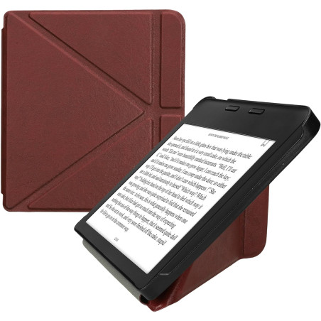kwmobile Étui Compatible avec Kobo Libra 2 Coque - Étui à Rabat magnétique Tablette eReader Similicuir - Bordeaux foncé