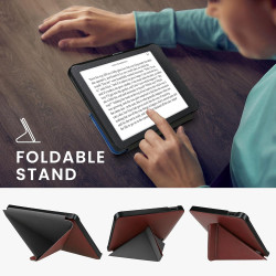 kwmobile Étui Compatible avec Kobo Libra 2 Coque - Étui à Rabat magnétique Tablette eReader Similicuir - Bordeaux foncé
