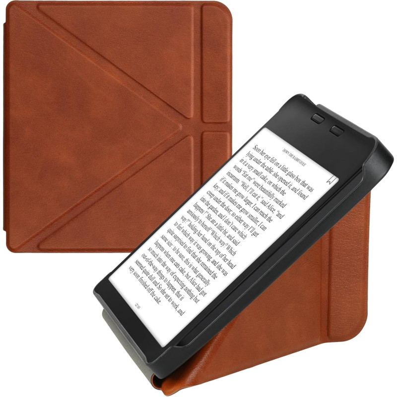 kwmobile Étui Compatible avec Kobo Libra 2 Coque - Étui à Rabat magnétique Tablette eReader Similicuir - Marron