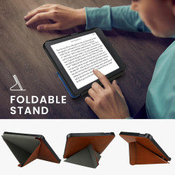 kwmobile Étui Compatible avec Kobo Libra 2 Coque - Étui à Rabat magnétique Tablette eReader Similicuir - Marron