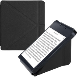 kwmobile Étui Compatible avec Kobo Libra 2 Coque - Étui à Rabat magnétique Tablette eReader Similicuir - Noir
