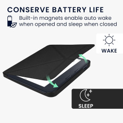 kwmobile Étui Compatible avec Kobo Libra 2 Coque - Étui à Rabat magnétique Tablette eReader Similicuir - Noir