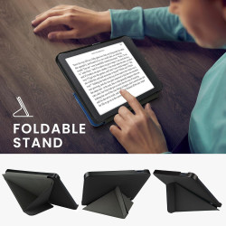 kwmobile Étui Compatible avec Kobo Libra 2 Coque - Étui à Rabat magnétique Tablette eReader Similicuir - Noir