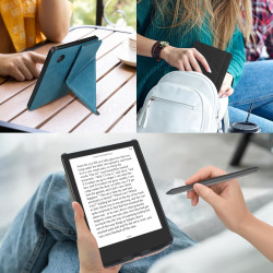 kwmobile Étui Compatible avec Kobo Libra 2 Coque - Étui à Rabat magnétique Tablette eReader Similicuir - Noir