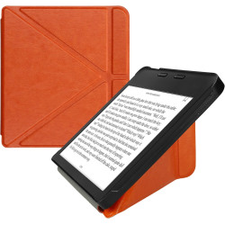 Kwmobile étui compatible avec kobo libra 2 coque - étui à rabat magnétique tablette ereader similicuir - orange
