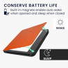 Kwmobile étui compatible avec kobo libra 2 coque - étui à rabat magnétique tablette ereader similicuir - orange