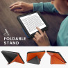 Kwmobile étui compatible avec kobo libra 2 coque - étui à rabat magnétique tablette ereader similicuir - orange