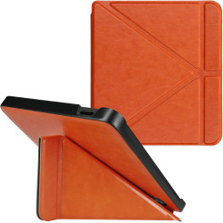 Kwmobile étui compatible avec kobo libra 2 coque - étui à rabat magnétique tablette ereader similicuir - orange