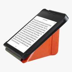 Kwmobile étui compatible avec kobo libra 2 coque - étui à rabat magnétique tablette ereader similicuir - orange